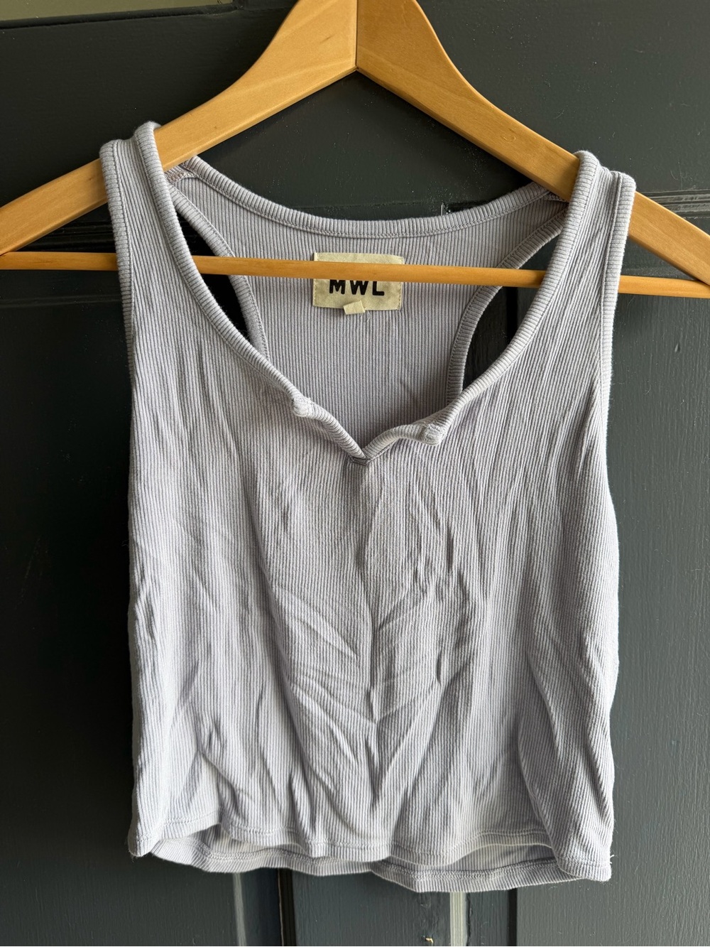 Madewell Light lavender Rib-Knit V-Notch Tank